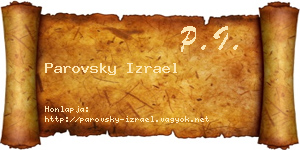 Parovsky Izrael névjegykártya